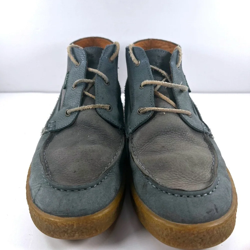 PS Paul Smith Mens Blue Grey Leather Crepe Sole Chukka Boots Size 9 UK